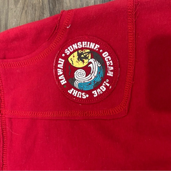 Y2K BONGO Red Mini Skirt with Patch - Picture 3 of 6